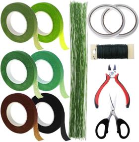 img 4 attached to 🌸 Jyongmer 12-Piece Floral Arrangement Kit with 6 Floral Tape Rolls, 26 Gauge Stem Wire, 22 Gauge Paddle Wire, 2 Double-Sided Tape Pieces, and Floral Wire Cutter Shears - Ideal for Bouquet Stem Wrap and Florist Crafts