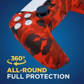 img 2 attached to Enhance Gaming Experience: PS5 Silicone Gel Grip Controller Cover Skin Protector (Red Camo) - Compatible for Sony Playstation 5, Accessories, Wireless Controller Protector Covers