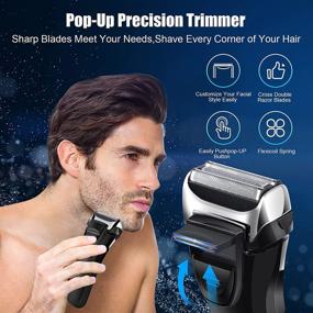 img 1 attached to Gbuild Electric Razor for Men - Wet/Dry, Rechargeable & Waterproof Shaver for Men - Cordless Men's Foil Shaver with Trimmer, USB Travel Charging - Fast & Close Shaving for Facial Hair