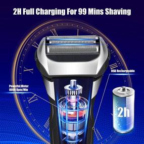 img 2 attached to Gbuild Electric Razor for Men - Wet/Dry, Rechargeable & Waterproof Shaver for Men - Cordless Men's Foil Shaver with Trimmer, USB Travel Charging - Fast & Close Shaving for Facial Hair