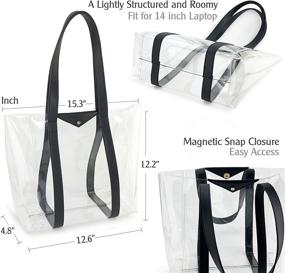 img 1 attached to Clear Leather Weekender Handbag Shopper