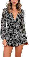 🌸 stylish women's deep v-neck floral print romper with double layer ruffle hem logo