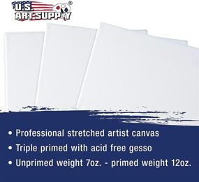 img 1 attached to Professional White Stretched Canvas 20x20 3-Pack - Primed Heavy-Weight Gesso - Ideal for Painting, Acrylic Pouring, Oil Paint - U.S. Art Supply - Bulk Pack