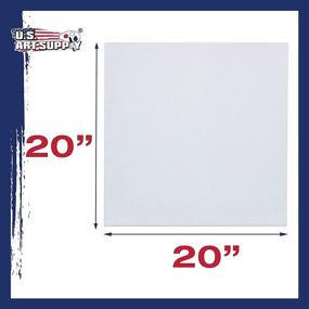 img 2 attached to Professional White Stretched Canvas 20x20 3-Pack - Primed Heavy-Weight Gesso - Ideal for Painting, Acrylic Pouring, Oil Paint - U.S. Art Supply - Bulk Pack