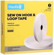 hanfinee 0.75 inch width sewing hook and loop tape, non-adhesive sticky back nylon fabric fastener interlocking tape for diy crafts, clothing, footwear (white, 37ft) logo