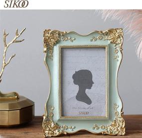 img 2 attached to 🖼️ SIKOO Vintage Picture Frame 4x6: Antique Tabletop & Wall Hanging Photo Frame in Green - Perfect Home Decor Accent