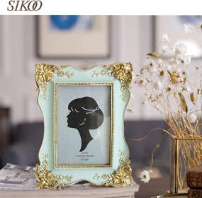 img 1 attached to 🖼️ SIKOO Vintage Picture Frame 4x6: Antique Tabletop & Wall Hanging Photo Frame in Green - Perfect Home Decor Accent