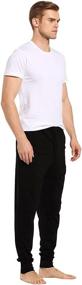 img 2 attached to 👖 CYZ Men's Cotton Lounge Pants, Drawstring, Black, Sleep & Loungewear Apparel