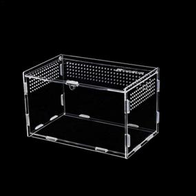 img 1 attached to Luckycyc Reptile Breeding Box - Transparent Acrylic Climbing Pet Breeding Box for Reptiles with 360° High Transparency and Magnetic Closure