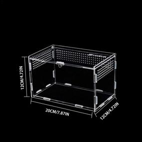 img 3 attached to Luckycyc Reptile Breeding Box - Transparent Acrylic Climbing Pet Breeding Box for Reptiles with 360° High Transparency and Magnetic Closure