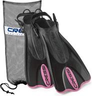 cressi palau short snorkeling fins: dive into adventure with mesh bag logo