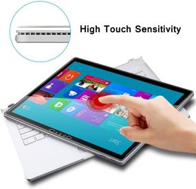 img 2 attached to Высокое разрешение Megoo защитное стекло для Surface Book 3 15 дюймов: устойчивое к царапинам закаленное стекло с закругленными краями - совместимо с Microsoft Surface Book 2