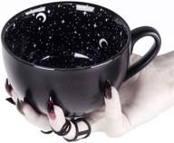 ☕ rogue + wolf midnight coffee mug in gift box - spooky witch gifts, cute mugs for women, goth decor - 17.6oz 500ml porcelain, unique halloween novelty tea cup logo