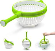 dreamfarm spina: effortless salad spinner 🥗 with non-scratch nylon colander – white & green logo