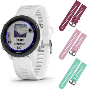 img 4 attached to Garmin Forerunner 245 GPS Running Smartwatch With Included Wearable4U 3 Straps Bundle (White Music 010-02120-21 Outdoor Recreation