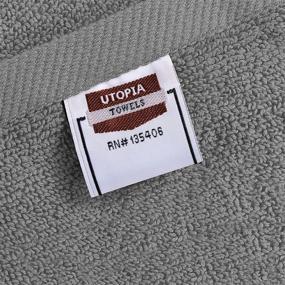 img 2 attached to 🧖 Utopia Towels Premium Grey Hand Towels - 100% Combed Ring Spun Cotton, Ultra Soft and Highly Absorbent: 6-Pack, 700 GSM Extra Large Thick Hand Towels for Hotel & Spa Quality - 16 x 28 Inches