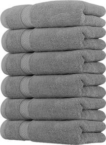 img 4 attached to 🧖 Utopia Towels Premium Grey Hand Towels - 100% Combed Ring Spun Cotton, Ultra Soft and Highly Absorbent: 6-Pack, 700 GSM Extra Large Thick Hand Towels for Hotel & Spa Quality - 16 x 28 Inches