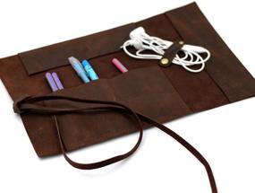img 4 attached to Leather Scissors Earphones Organizer Handmade