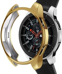 img 4 attached to Чехол Samsung Galaxy Watch 46 мм, NaHai TPU Slim покрытый защитный бампер - ударопрочный чехол для умных часов Galaxy Watch 46 мм SM-R800 (золотой), совместимый с чехлом.