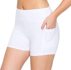 img 4 attached to ALWAYS Women Workout Yoga Shorts - High-quality Soft & Stretchy Athletic Short Pants for Cheerleading, Running, Dance, Volleyball