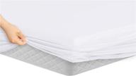 full size white manor ridge luxury hypoallergenic fitted sheet with 100gsm brushed microfiber logo