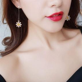 img 3 attached to 🌼 Daisy Flower Stud Earrings: Adorable Chrysanthemum Dangle Earring, Delicate Sun Flower Drop Earring for Women/Girls' Jewelry