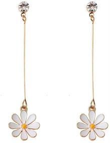 img 4 attached to 🌼 Daisy Flower Stud Earrings: Adorable Chrysanthemum Dangle Earring, Delicate Sun Flower Drop Earring for Women/Girls' Jewelry