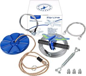 img 4 attached to CTSC 110-Foot Zip Line Kit: Stainless Steel Spring Brake, Seat & Complete Accessories Zipline (Up to 250lb) - A Green Backyard Adventure!