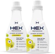 hex performance citrus woods laundry detergent - designed for activewear, eco-friendly, concentrated formula | 64 loads (pack of 2) logo