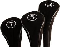 ⛳️ premium black golf zipper head covers set for fairway woods - ultimate protection for all fairway clubs logo