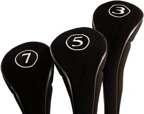 img 4 attached to ⛳️ Premium Black Golf Zipper Head Covers Set for Fairway Woods - Ultimate Protection for All Fairway Clubs