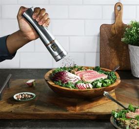 img 3 attached to 🍽️ Enhance Your Culinary Experience with ChefGiant Electric Salt and Pepper Grinder Set - Rose & Stainless Steel Refillable Mill, Adjustable Coarseness, LED Light, Batteries & Bonus Accessories Included (Twin Pack)