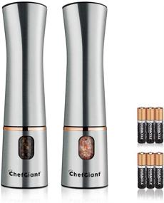 img 4 attached to 🍽️ Enhance Your Culinary Experience with ChefGiant Electric Salt and Pepper Grinder Set - Rose & Stainless Steel Refillable Mill, Adjustable Coarseness, LED Light, Batteries & Bonus Accessories Included (Twin Pack)