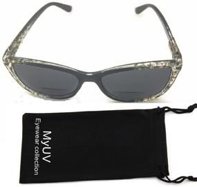 img 3 attached to Womens Trendy Bifocal Sun Reader Sunglasses for Fashionable Readers (Crystal Black, 3.00)