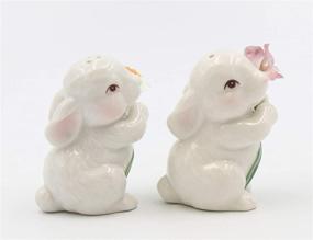 img 1 attached to Rabbits Couple Flowers Pepper Shakers