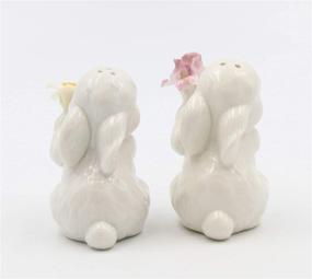 img 2 attached to Rabbits Couple Flowers Pepper Shakers