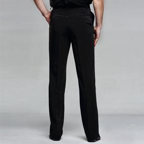 img 1 attached to 🕺 YILINFEIER Men's Professional Black Latin Dance Pants with Pocket Belt - Wide Straight Fit for Modern Practice