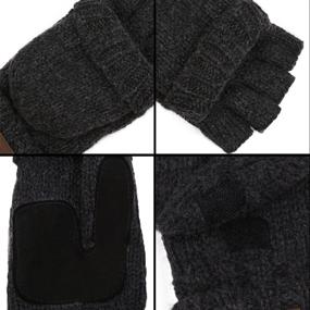 img 2 attached to ViGrace Winter Knitted Convertible Fingerless