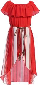 img 3 attached to Одежда для девочек Бордового цвета: Стильный ромпер с плечами для дня рождения.