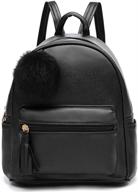 🎒 stylish leather backpack: teenage daypack with women's handbags, wallets, and fashionable shoulder straps logo