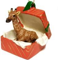 🦒 resin rgba20 christmas ornament: giraffe in red gift box логотип