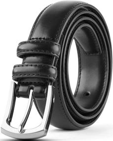 img 4 attached to Genuine Leather Classic Stitched LEATHER Men's Accessories for Belts