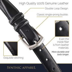 img 2 attached to Genuine Leather Classic Stitched LEATHER Men's Accessories for Belts