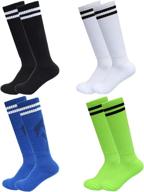 🧦 ultimate performance: kids knee high long soccer socks - compression sport team socks (youth, boys, girls) 3/4 pack logo