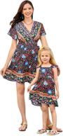 stylish bohemian printed dresses: popreal matching girls' clothing collection logo