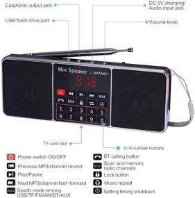 img 1 attached to 📻 Versatile Multi-Functional Digital AM/FM Radio with Bluetooth, TF Card and USB Support, LED Screen, Double Loudspeaker Stereo, and Auto Shutdown