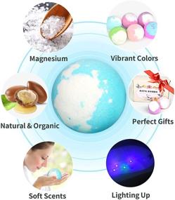 img 3 attached to 💦 Exciting Light Up Bath Bombs: Surprise Inside, Natural Gift Set of 6 with Essential Oils & Magnesium for Relaxation and Skin Moisturizing - Perfect Spa Bath Gifts for Women