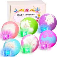 💦 exciting light up bath bombs: surprise inside, natural gift set of 6 with essential oils & magnesium for relaxation and skin moisturizing - perfect spa bath gifts for women logo
