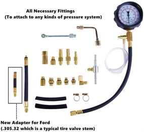 img 2 attached to 🔧 Detool Fuel Pressure Gauge TU-114: Updated Ford Adaptation Tester Kit for Cars and Trucks - 0-140Psi Gas Oil Pressure Tools