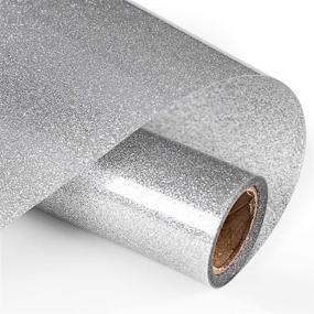 img 4 attached to 🌟 Glitter Silver Heat Transfer Vinyl Rolls - Ideal for Cricut & Silhouette Cameo, 10In x 5Ft HTV Vinyl Rolls, Sparkly Iron On Vinyl for T-Shirts (Glitter Silver)